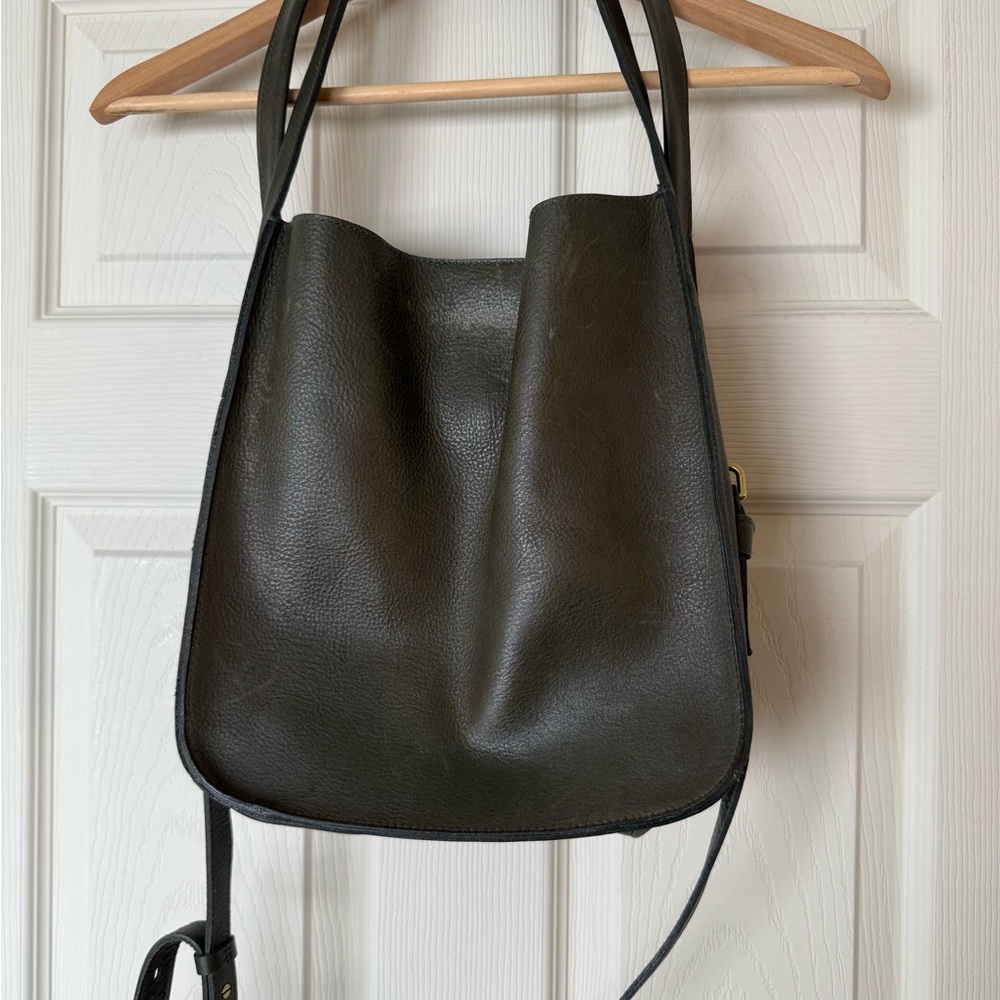 Madewell Dark Green Leather Shoulder Bag